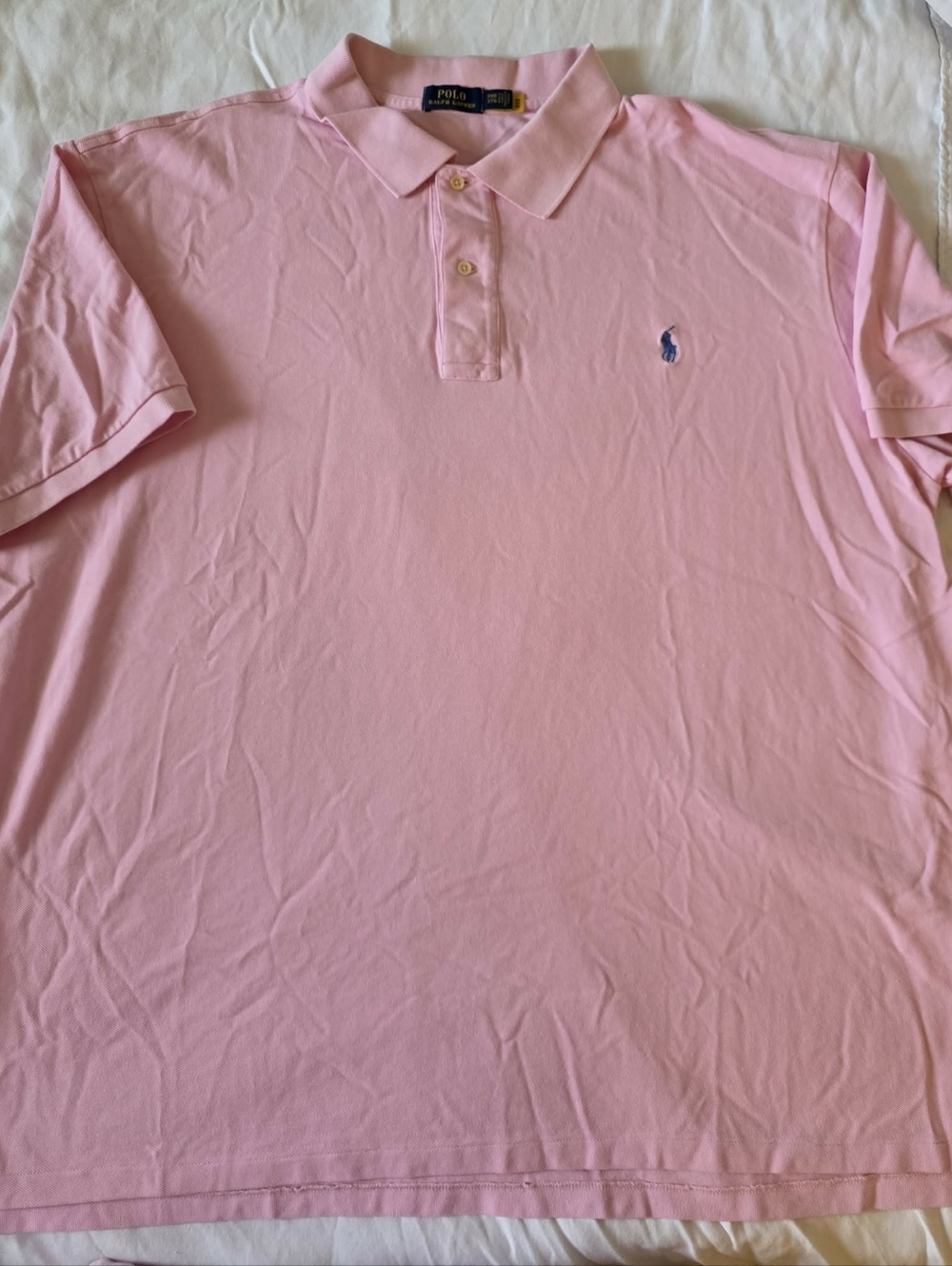 Polo by Ralph Lauren Men's Pink Short-Sleeve Polo with Navy Pony